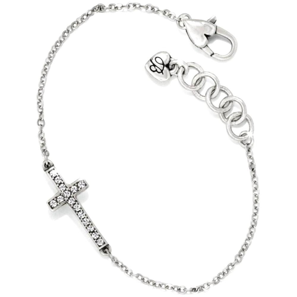 $58 Brighton Devotion "STARRY NIGHT" Swarovski Crystal Cross Chain Bracelet!